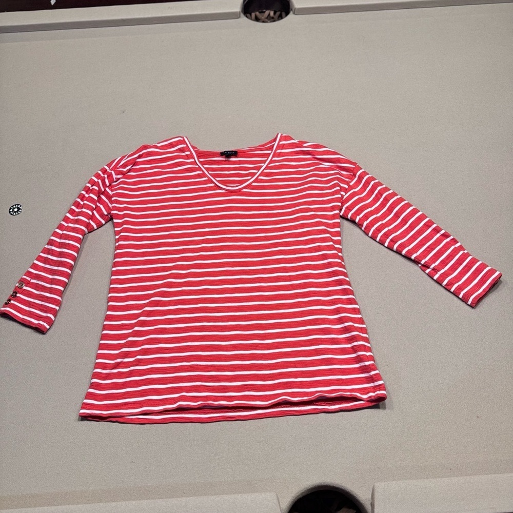 Talbots set of 2 Red and Pink Striped Tops - Picture 2 of 10